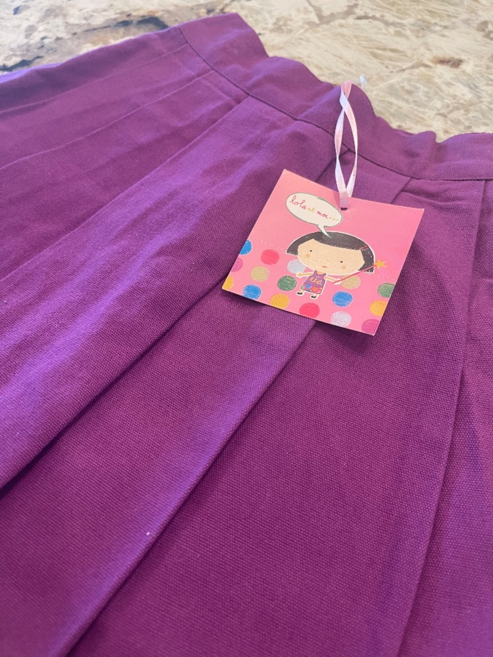 Lola et Moi Purple 100% Cotton Boutique Skirt Skort Quality Luxury Beirut NWT - Picture 2 of 7